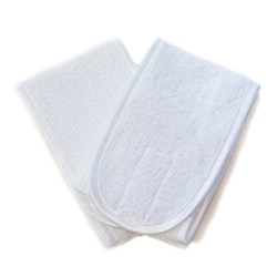 SALON FIRST Head band - white luxe satin edged